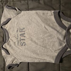 Gray Baby Onesie with Star Print